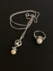 2 Elegant, Vintage MIKIMOTO Beauties - Pendant Necklace & Ring w/Lustrous Pearls