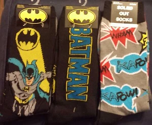 DC Comics Batman logo socks 6 pairs total new adult male size 6-12  - Picture 1 of 1