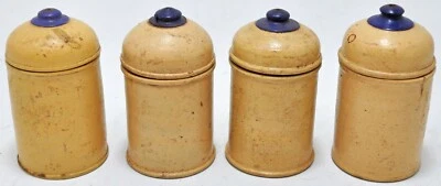 Lot of 4 Vintage Wooden Mini Small Candy Boxes Original Old Lacquer Painted Whit - Image 1 of 4