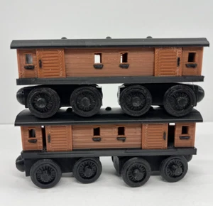 Wooden Railway Compatible Brown Box Cars Custom Made Thomas & Friends Brio - Picture 1 of 12