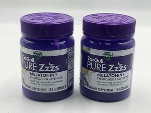 2 x ZzzQuil Pure Zzzs MELATONIN + Chamomile Lavender Gummies, 24 ct each - Picture 1 of 4