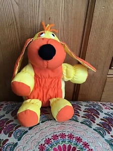 Vintage 1986 Applause Pufflet Hound Dog Yellow Orange Puppy Plush Soft Toy 7" - Picture 1 of 10