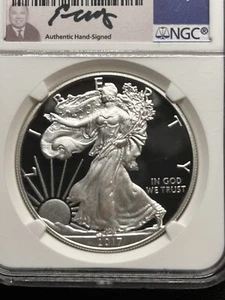 2017 W american silver eagle PF70 ultra cameo hand signed ngc - Picture 1 of 3