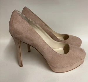 Nine West UK 6 (39) Rich Nude Faux Suede Platform Stiletto Heel Court Shoe - Picture 1 of 21