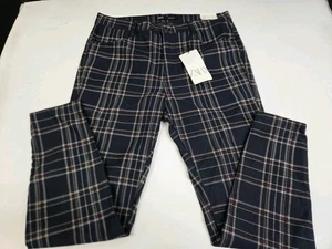 Pantalones ajustados a cuadros rojos/azules tartán talla 34/27" #7554 nuevos con etiquetas de Zara para hombre - Imagen 1 de 12