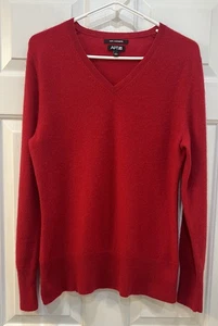 Apt. 9 Maglione 100% Cashmere Rosso Donna Taglia L Preppy Vacanze Lusso Amore Classy - Foto 1 di 9
