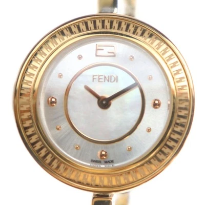 Y1204 FENDI 35000S Watch Quartz Shell Dial Logo Gold GY18 /MQ OH Ladies - Image 1 of 4