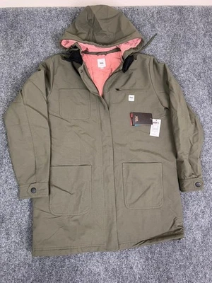 NWT VANS Women’s Drill Chore Long Coat Corduroy Collar Hooded Jacket Size Medium - Image 1 of 4