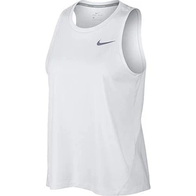 Camiseta sin mangas para correr Nike Miler para mujer blanca/plateada reflectante mediana AJ8102-100 Foto 1 de 2