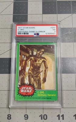 1977 Topps Star Wars No 207 C-3PO Error Golden Rod PSA 3 - Image 1 of 2