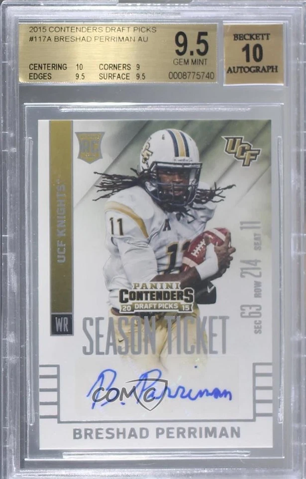 2015 Contenders Draft Picks Breshad Perriman BGS 9.5 GEM MINT Rookie Auto RC - Image 1 of 2