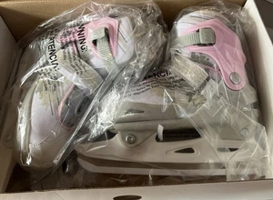 DBX BOLT Girls Adjustable Ice Skates Size 1-5 Pink And White - Picture 1 of 7