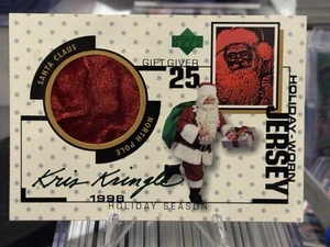 SANTA CLAUS KRIS KRINGLE 1998 UPPER DECK HOLDAY-WORN JERSEY JUMBO CARD CHRISTMAS - Picture 1 of 2