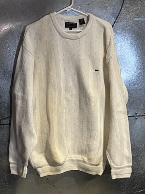 Suéter Alexander Julian Para Hombres Blanco Tejido Cuello Redondo Talla XL Foto 1 de 4