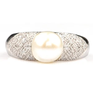 3.50 Carat Round Shape 100% Natural Pearl Women's Ring In 925 Sterling Silver - Picture 1 of 13