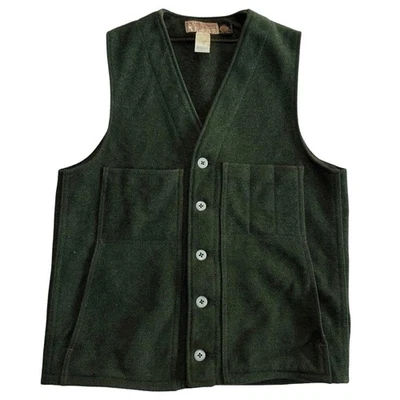 Vintage 70s 80s Filson Mackinaw Wool Vest Olive Green USA Made Size 38 F/S - Image 1 of 4