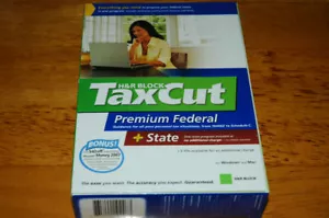 2007 TaxCut PREMIUM turbo Federal H&R Block Tax Cut New sealed CD in Retail Box! - Picture 1 of 2