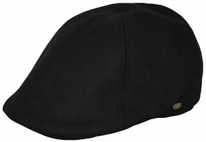 Ivy Hat Gatsby Newsboy Cap 100% Wool Black - Picture 1 of 5