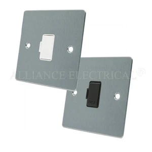 Brushed Satin Chrome Flat Unswitched Fused Spur - 13 Amp Fused Connection Unit - Picture 1 of 3