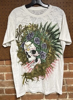 Minute Mirth Skull Men’s L Shirt Front Back Print Size L Large - Image 1 of 3