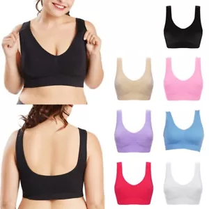 Women Fitness Sports Bra Top Push Up Lingrie Yoga Running Gym Femme Active Wear - Picture 1 of 18
