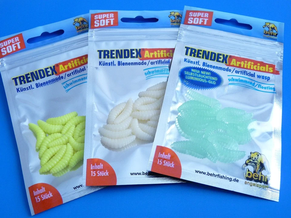 Bienenmaden künstlich Maden Köder Forellen Gummiköder Wasp - Bild 1 von 1