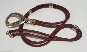 Brighton Vintage 1994 braun geflochtenes Leder Seil Sling Wickel Gürtel verstellbar OS - Bild 1 von 8