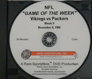 RARE! 1966 NFL "Game-of-the-Week" #9 at Lambeau Field, Vikings-Packers on DVD! - Picture 1 of 1