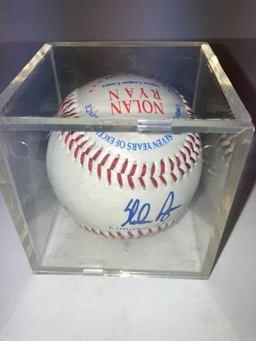 Nolan Ryan 27 Years Of Excellence Chevron Promotional Souvenir Baseball W Case Cover