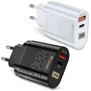 20W Schnellladegerät Dual Port USB-C+A Power Ladegerät Netzteil PD PPS QC 3.0 - Zdjęcie 1 z 15