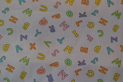 3 YDS lavender ABC's and 123 small letters quilting fabric Jone Inc Free Spirit - Image 1 of 4