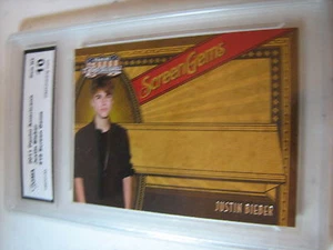JUSTIN BIEBER 2010 PANINI SCREEN GEMS # 18 GRADED 10   L@@@K - Picture 1 of 1