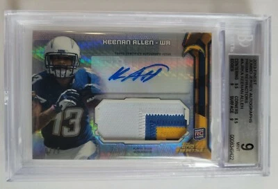 2013 Keenan Allen Finest Jumbo Jersey Auto Prism Ref #AJRKA #20/25 RC BGS 9 MINT - Image 1 of 4
