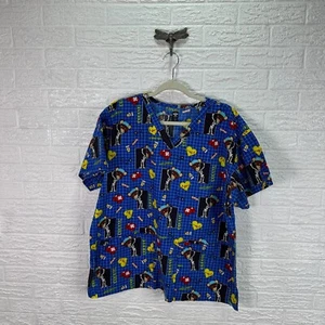 Women's XL Med Couture scrub top teddy bear xray tech Nurse Medical - Picture 1 of 7