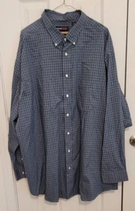 ROUNDTREE & YORKE TRAVEL SMART BLUE BUTTON-UP LONG SLEEVED SHIRT SIZE 4XT - Picture 1 of 6