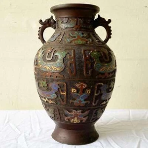 Vaso Champleve giapponese inizio XX secolo - Foto 1 di 7