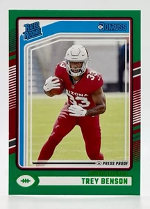 2024 Panini Donruss Green Press Proof #326 Trey Benson RC Arizona Cardinals - Picture 1 of 2