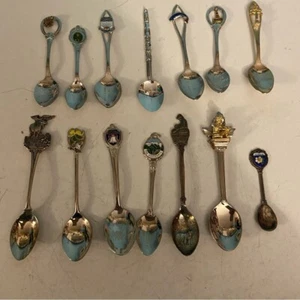 Vintage collection of silver coloured decorative spoons from  B.C. - lot of 14 - Picture 1 of 8