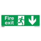 Sealey Safe Conditions Safety Sign - Fire Exit (Down) - Self-Adhesive Vinyl SS22