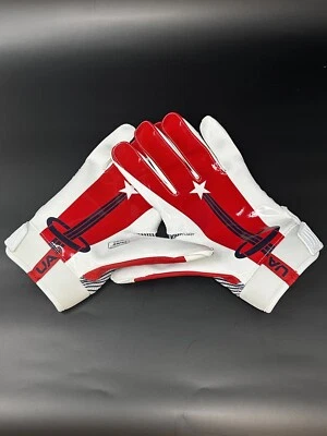 Guantes de fútbol americano Under Armour 2022 Navy Midshipmen serie NASA usados talla XL Foto 1 de 4