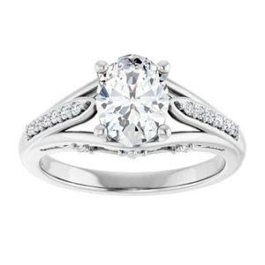 1 ct Oval Cut D-VVS1 Moissanite Wedding Engagement Ring S925 Sterling Silver - Picture 1 of 12
