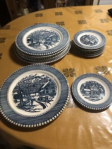 Knowles CURRIER & IVES COUNTRY LIFE Plate Set of 14 - Picture 1 of 17