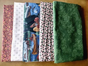 Mixed Lot of 5 Pieces Cotton Prints Fabric Quilting Sewing Remnants 5 Yds. total - Picture 1 of 8