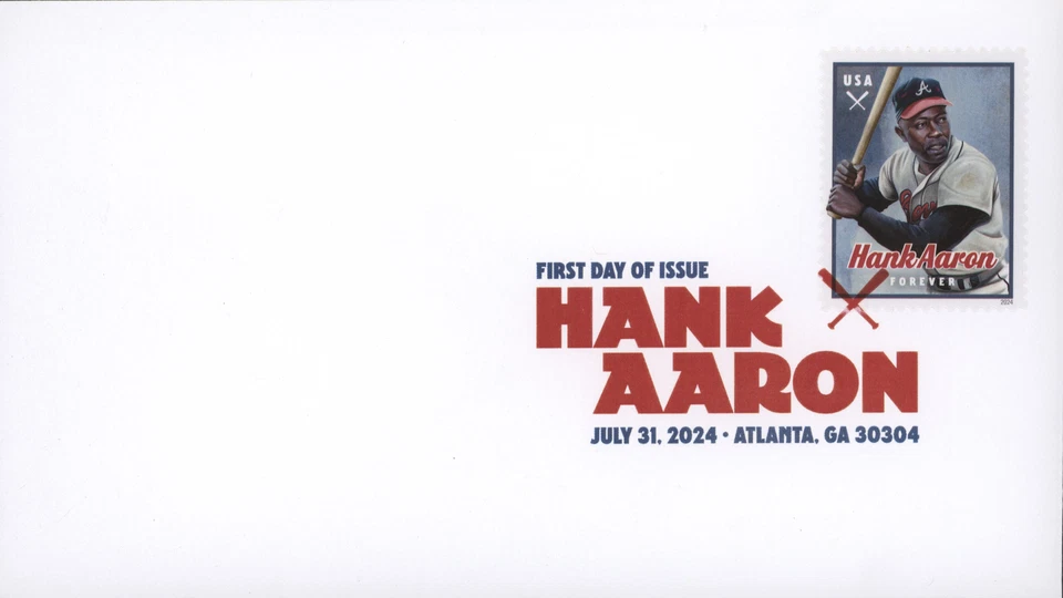 USA 2024 Hank Aaron FDC with USPS Digital Color Pictorial  - Image 1 of 1