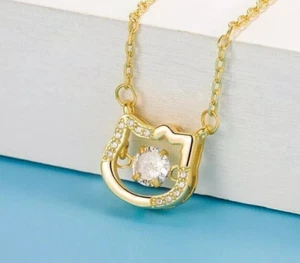 Simulated Diamond Women's  Fancy Pendant 14K Yellow Gold Plated 1.20CT Round Cut - Picture 1 of 5