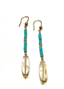 Orecchini diWa Jewels pendenti rondelle turchese e gocce fumé argento sterling - Foto 1 di 5
