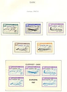 ENGLAND LOCAL STAMPS GUERNSEY - SARK 5 ST. + 1 BL 1967 EUROPA ** F/ VF - Picture 1 of 1