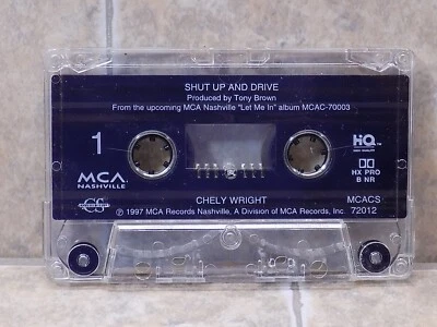 CHELY WRIGHT - SHUT UP AND DRIVE (Cassette Single, 1997, MCA) MCACS 72012 Foto 1 de 2