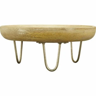 Tablett mit Fuß Dost - Alu/Holz - 20x20x8,5 cm - Bild 1 von 2