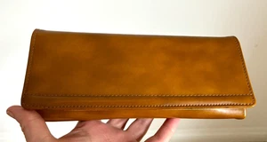 Vintage Abendtasche 60er schwedisch Tete D'or Guldhuvudet Senflack 25 cm - Bild 1 von 8